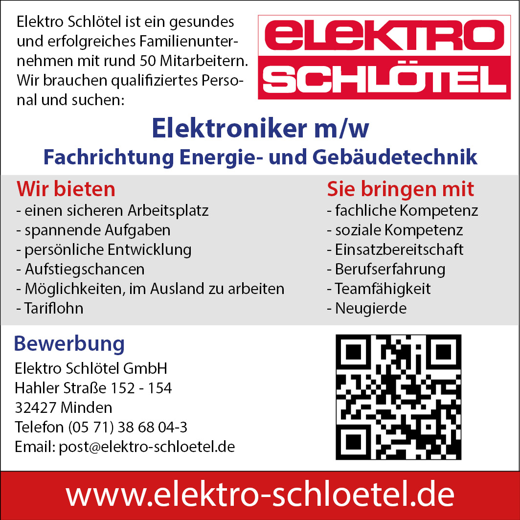 Stellenanzeige Elektroniker